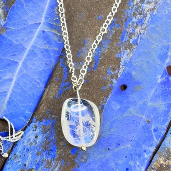 Hand Made Rainbow Moonstone Charm Necklace - Picture 2 of 6